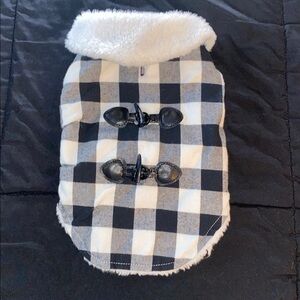 Plaid Dog Coat with Faux Fur Collar